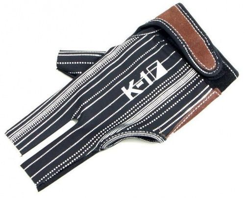 Перчатка бильярдная «K-1» (черная, серебро, вставка кожа)